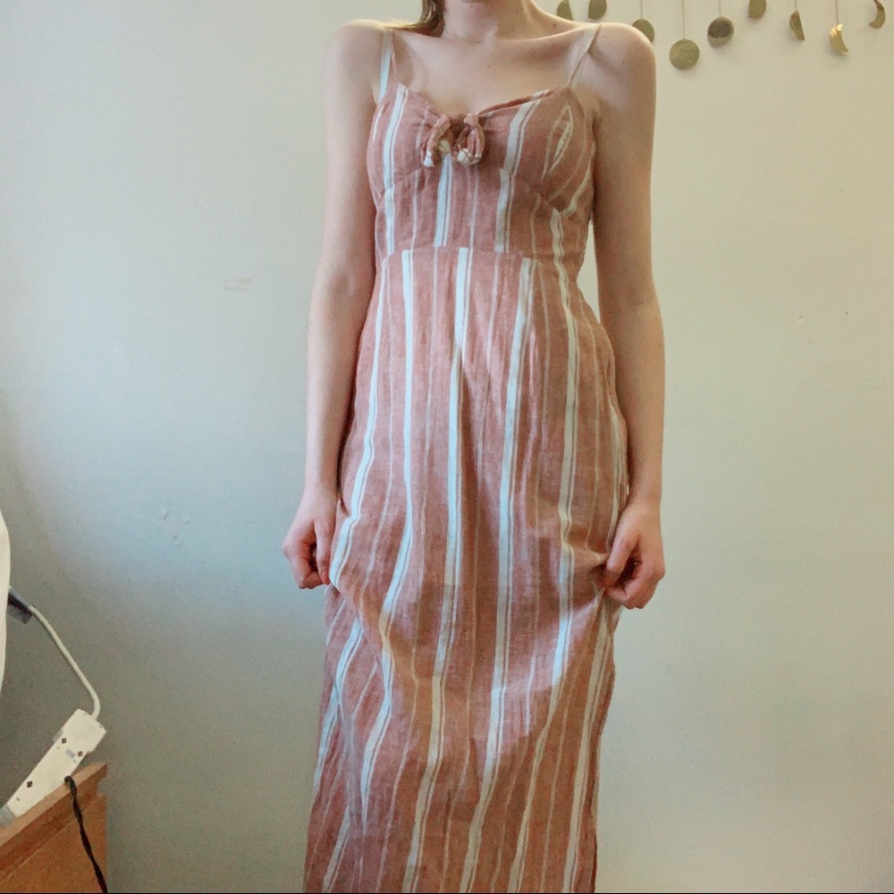 Striped Pink & White Maxi Dress